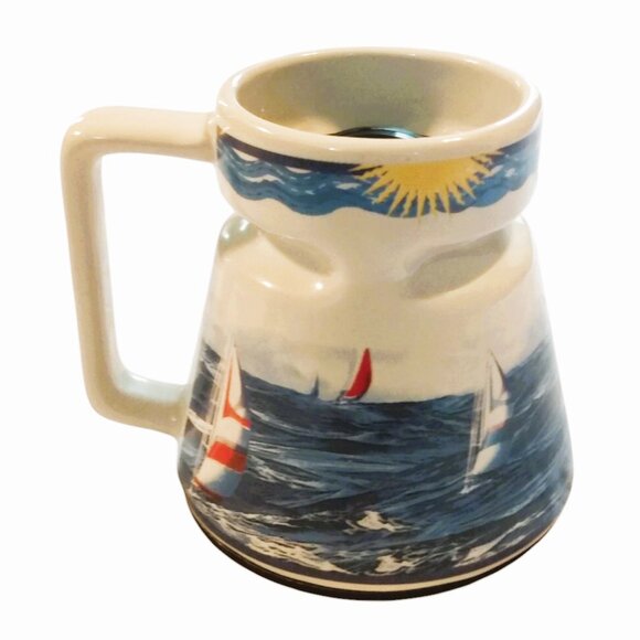 Galleyware Nautical Ceramic Travel Mug With Lid and Anti-Skid Base-16 oz - Picture 4 of 12